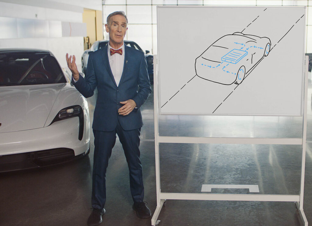 Bill Nye The Science Guy explains Porsche Taycan technology