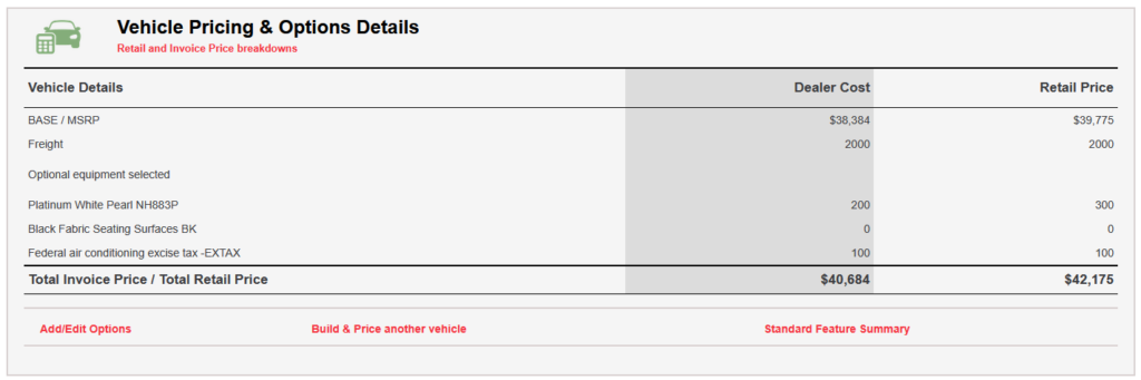 CarCostCanada - Market Value Report - Retail Price and Links